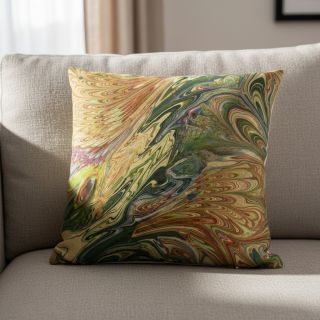 Blăniță artificială Peacock green digital print