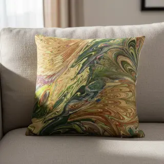 Blăniță artificială Peacock green digital print