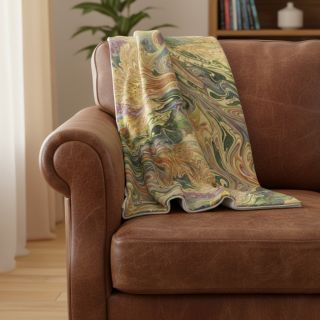 Blăniță artificială Peacock green digital print