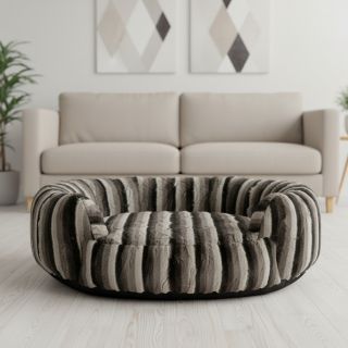 Blăniță artificială Stripe dark brown