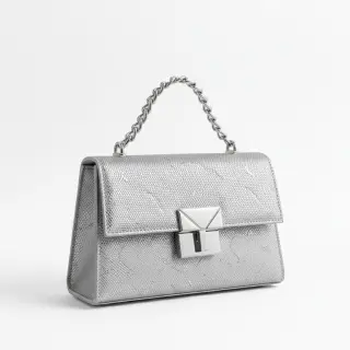 Piele sintetică SNAKE blanc argent