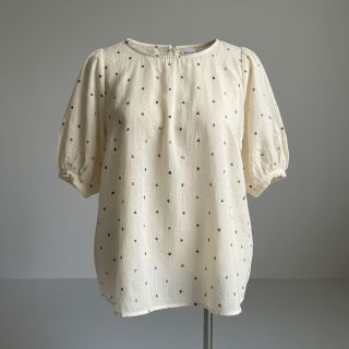 Viscoză cu in FOIL Hearts ecru