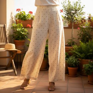 Viscoză cu in FOIL Hearts ecru