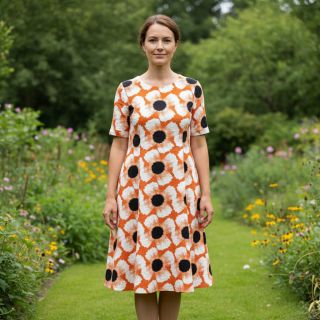 Viscoză cu in Waxflower design A digital print