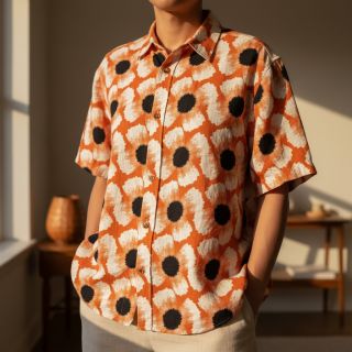 Viscoză cu in Waxflower design A digital print