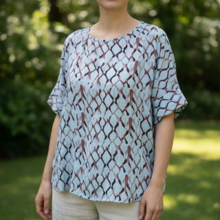 Viscoză cu in Ivy Diamonds design A digital print