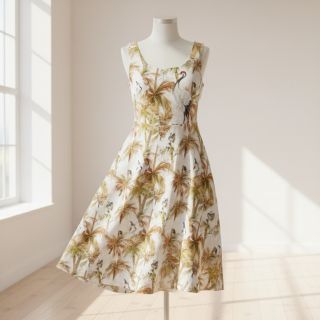 Viscoză cu in Crane bird design A digital print