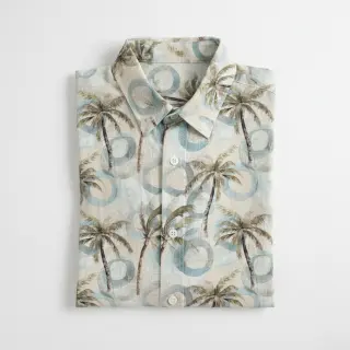 Viscoză cu in Palm tree digital print