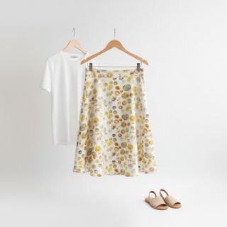 Viscoză cu in Natural Lin Livy yellow digital print