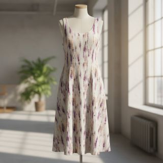 Viscoză cu in Natural Lin Lina purple digital print