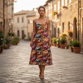 Viscoză cu in Marigold design C digital print