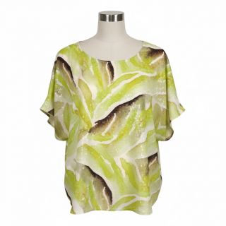 Viscoză SATIN Chloe green digital print