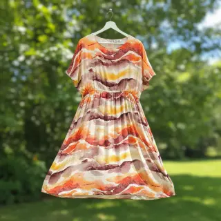 Viscoză SATIN Chloe red digital print