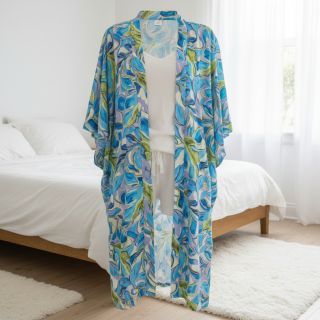 Viscoză SATIN Giselle blue digital print