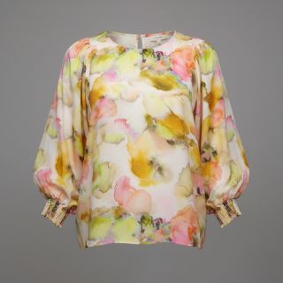 Viscoză SATIN Ambre yellow digital print