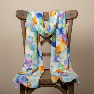 Viscoză SATIN Ambre blue digital print