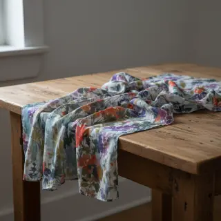 Viscoză SATIN Flowie Kin off white digital print