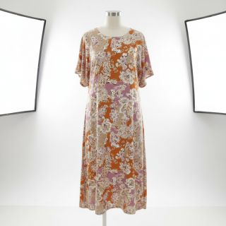 Viscoză SATIN Flowie Noe orange digital print