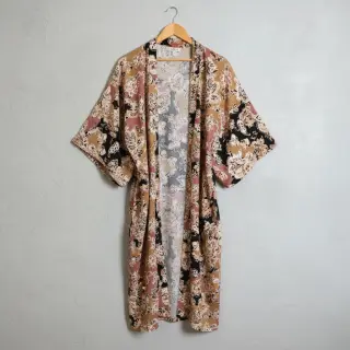 Viscoză SATIN Flowie Noe black digital print