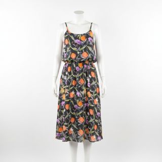 Viscoză SATIN Leaves and oranges digital print