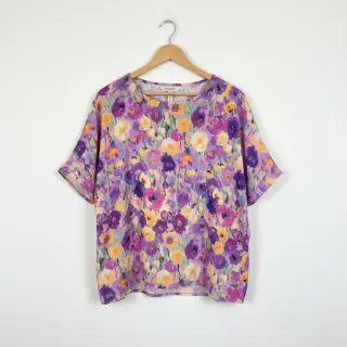 Viscoză SATIN Lavender flowers digital print