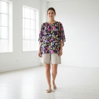 Viscoză RADIANCE Flower Uma navy digital print