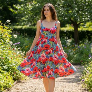 Viscoză RADIANCE Poppies digital print