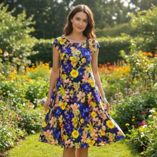 Viscoză RADIANCE Cornelia flowers purple digital print