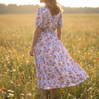 Viscoză RADIANCE Dried flower digital print