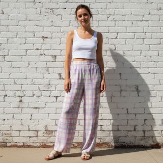 Viscoză RADIANCE Check purple digital print