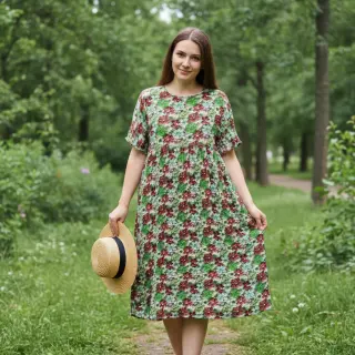 Viscoză RAYON POPLIN Knitted design E digital print