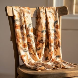 Viscoză RAYON POPLIN Feathers design C digital print