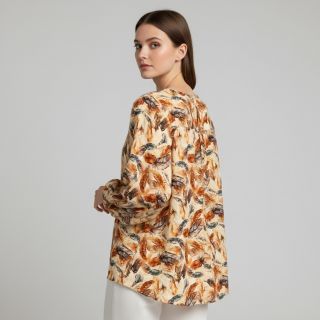 Viscoză RAYON POPLIN Feathers design C digital print