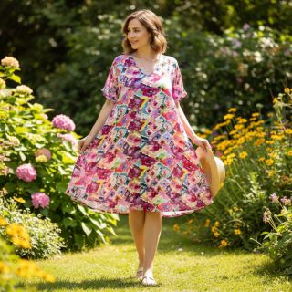 Viscoză RAYON POPLIN Colorful Patterns design D digital print