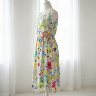 Viscoză STRETCH Watercolour flowers design B digital print