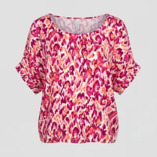 Viscoză STRETCH Ikat fuchsia