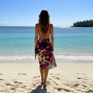 Viscoză LUREX Abstract navy digital print