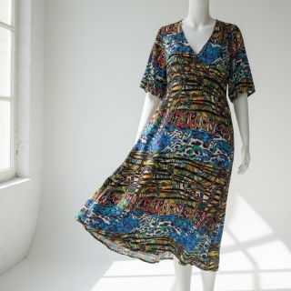 Viscoză Dimulti blue digital print