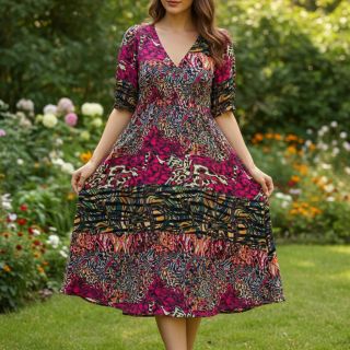 Viscoză Dimulti red digital print