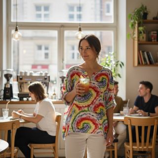 Viscoză Retro fun design C digital print