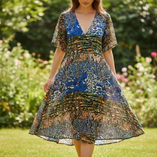 Viscoză Dimulti dark blue digital print