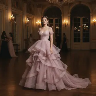 Tul pentru TUTU ROYAL SPARKLE old blush gold
