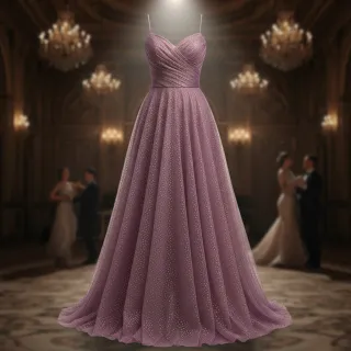Tul pentru TUTU ROYAL SPARKLE dark lilac gold