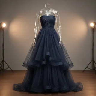 Tul pentru TUTU ROYAL SPARKLE navy silver