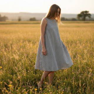 In cu bumbac Lira big stripe black