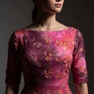 Țesătură din bumbac TIE DYE EMBROIDERY Poppy design Q