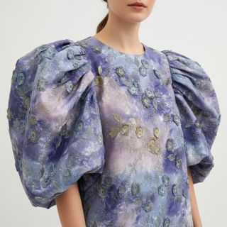 Țesătură din bumbac TIE DYE EMBROIDERY Poppy design T