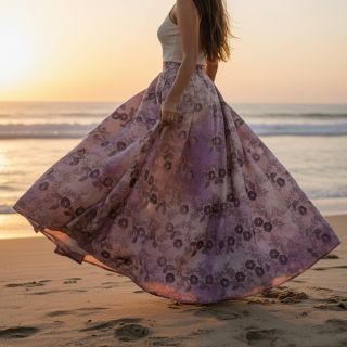 Țesătură din bumbac TIE DYE EMBROIDERY Poppy design J