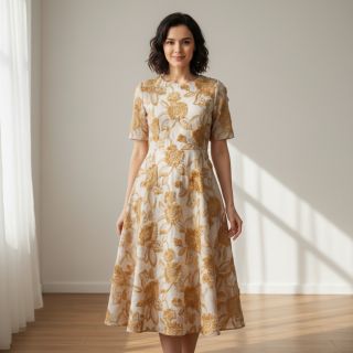 Țesătură din bumbac TIE DYE EMBROIDERY Swingy design A