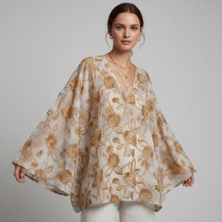 Țesătură din bumbac TIE DYE EMBROIDERY Swingy design A